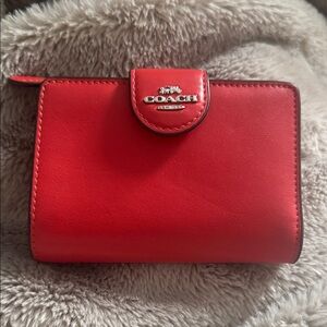 Coach Vibrant Red Leather Wallet